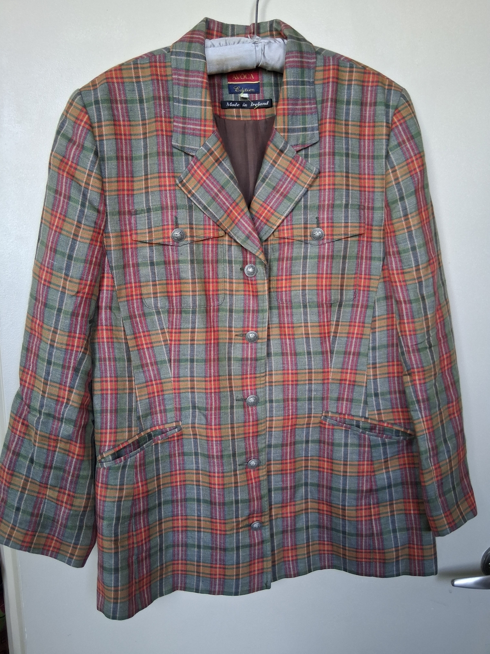 Tailored Multicolor Plaid Women's Blazer Jacket From Ireland